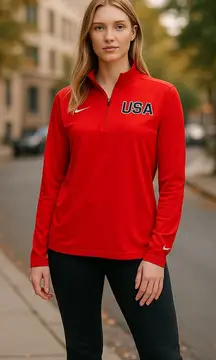 Nike Women’s‎ USA Olympic Quarter Zip Pullover size L