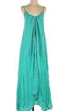 Pink Stitch Resort Maxi Dress Back Cutout Casual Vacation Size 2 Small Green