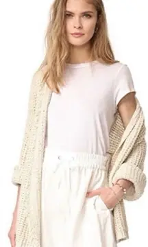 Free People Cream I'II‎ Be Around Knit Fringe Cardigan Size XS