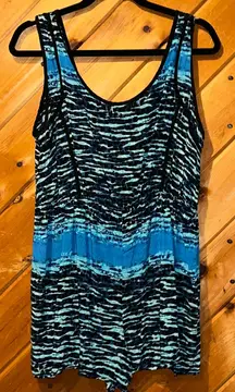 Ambar blue tie dye swim coverup romper