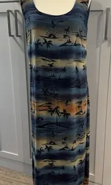 Hawaiian‎ Column Dress Tropical Sunset Resort Cruise Vacation Wedding Large
