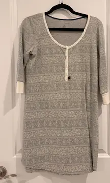 Tommy Hilfiger Women Henley Nightgown Sleep Shirt M
