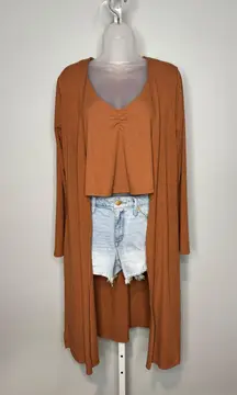 Knit Tank and Cardigan Duster Set, Medium