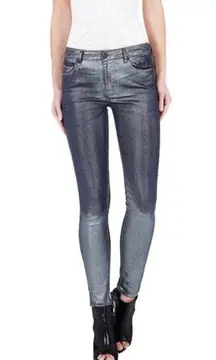 Sass & Bide Silence & Splendor Kiss the Sky Skinny Jeans Metallic Blue 28 NEW