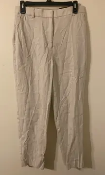 New NWT Beige Express Editor Straight Ankle Super High Rise Slacks Size 6