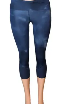 Under Armour Navy HeatGear Crop Leggings Womens S Performance Active