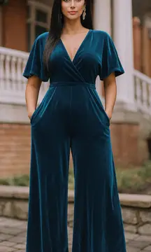 NWT Luna Greylin Velvet Jumpsuit - Size L