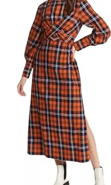 STAUD open back midi gingham Crosshill Dress size size small