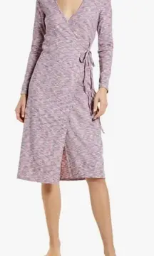 Lisa Says Gah Lucille Long Sleeve Wrap Midi Dress in Berry