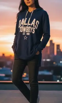 Dallas Cowboys Women's Navy Blue NFL Thermal Hoodie EST 1960 G-3 Apparel Sz 2X #
