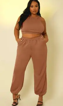 Cropped Tank Sweat Set