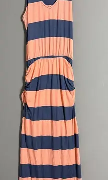 Splendid‎ sz S orange blue striped maxi dress