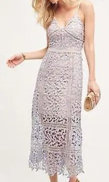 Elliatt Tingle Lace Overlay Midi Dress in Lavender Purple