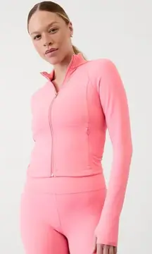 Athleta S Salution Crop Jacket Raphanus Pink Small