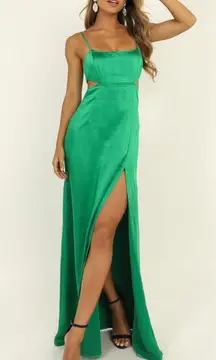 Satin Green Formal Dress