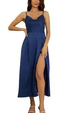 NEW Draped Spaghetti Strap High Waist Wrap Midi Dress XL PLUS