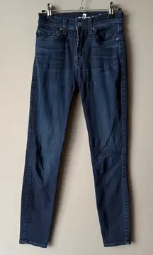 7 For All Mankind sz 23 blue jeans high waist‎ ankle jeans