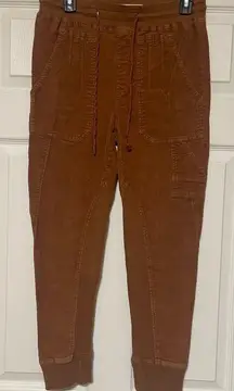 Anthropologie Women’s Leigh Corduroy Rust Brown Joggers  Size XS