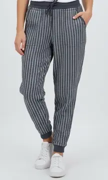 MAX STUDIO Striped Linen Blend Jogger Pants Drawstring Waist Size S