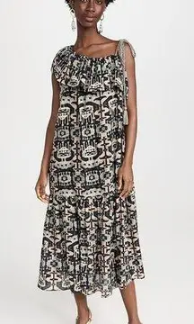 Ulla Johnson Womens Daniela Coverup Off Shoulder Lightweight Ruffle Black S NEW