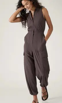 Athleta Brooklyn Utility Jumpsuit shale purple gray size 10 NWT