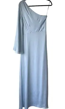 Sachin & Babi Keely One-Shoulder Satin Gown Size 4 Ice Blue