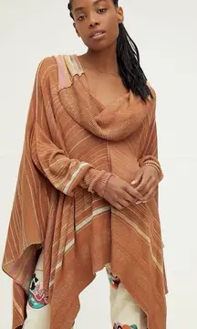 Free People| Toffee Poncho Tunic Hooded Sweater