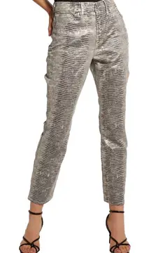 Good American Snakeskin Jeans Good Straight Ankle 4 27