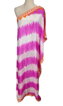 Sir Alistair Rai Goa 100% Silk Asymmetrical One Shoulder Caftan Kim Kardashian