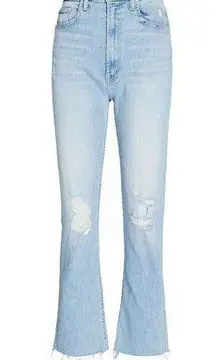 NWT Mother High Waisted Rider Ankle Fray in Island Afterhours Straight Jeans 29