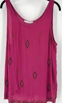 Maurice’s beaded‎ embellished purple tank top size 1 Large wine burgundy