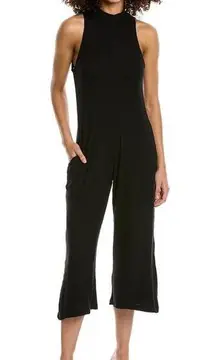 Elan Black Ribbed Sleeveless Jumpsuit Sz L NWT