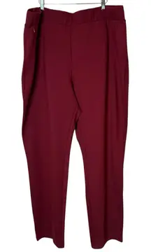 Universal Standard Womens Red Burgundy Ponte Pull On Pants XL Office Holiday