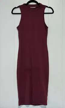 Mikey & Joey Sleeveless Knee Length Burgundy Dress X7