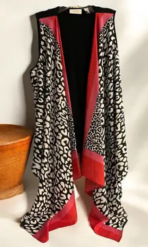 Chico's Leopard Print Sleeveless Casual Draped Open Front‎ Cardigan Size M (1) 8