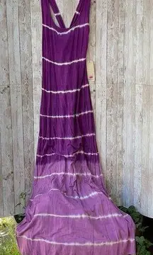 Purple tie-dye maxi dress