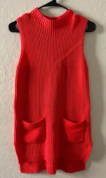 Jules & Leopold Red Sleeveless Tunic Sweater