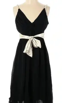 BCBGMAXAZRIA | 100% Silk Black & Cream Beaded Straps Cocktail Dress Size 2 XS