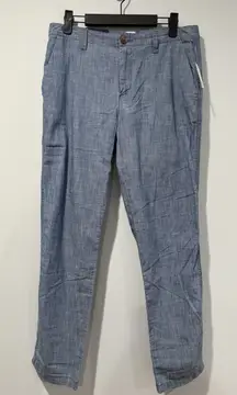 NEW Gap Chambray Girlfriend Pants Womens 30" Travel 100% Cotton Workwear Minimal