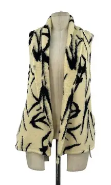 Rory Beca Cream & Black Bird Print Sweater Knit Vest Size‎ Small