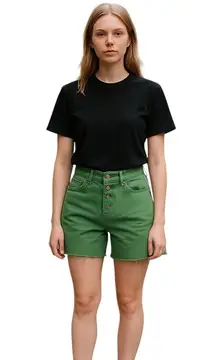 Tractr women’s high rise slim fit 4” shorts green size 4 NWT