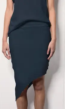 Frank & Eileen Long Asymetrical Black Cotton Skirt Size Est. Medium NWOT