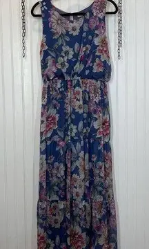 NWT LARA G by Lara Guidotti Garden Floral Airy Silk Blend Maxi Dress Size L