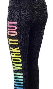 Betsey Johnson Leopard Print Work It Out Capri Leggings