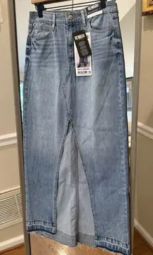 NEW Rewash‎ Denim High Slit Maxi Skirt, Juniors Size 5, Women's