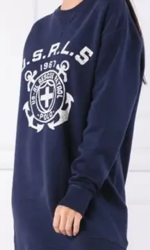 Ralph Lauren Polo Rescue Patrol PRINT FLEECE SWEATER DRESS shirt Womens sz XS