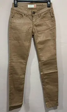 G by Guess Brown Shiny Skinny Jeans