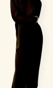 Zara Black dolman maxi dress high neck classic blogger fav casual fall formal