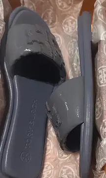 Tory Burch Double T sport slide in Spring Lotus