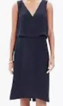 Madewell‎ 8 Luminous Overlay Dress Popover Layered Tiered Black Satin Seamless